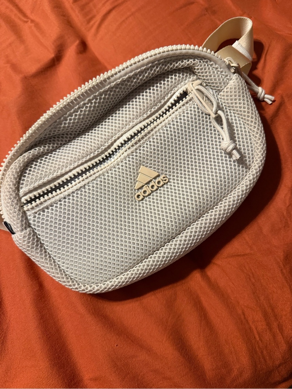 Adidas Women's Cream Mesh Fanny Pack